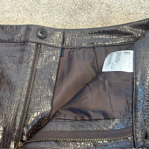 INC International Concepts Brown Reptile Embossed faux leather Pencil Skirt 6 - Picture 7 of 14